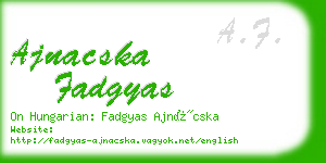 ajnacska fadgyas business card